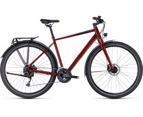 VELO URBAIN CUBE TRAVEL MIRRORRED N BLACK 2024