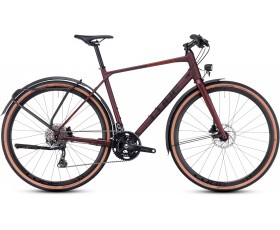 VELO URBAIN CUBE NULANE RACE FE RUBYRED N BLACK 2024