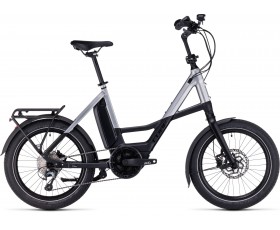 VELO URBAIN ELECTRIQUE CUBE COMPACT SPORT HYBRID 500 BLACK N POLARSILVER 2024