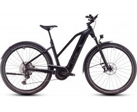 VELO URBAIN ELECTRIQUE CUBE NURIDE HYBRID SLX ALLROAD BLACK N REFLECT TRAPEZE 2025