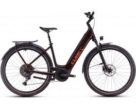 VELO URBAIN ELECTRIQUE CUBE TOURING HYBRID PRO 625 CINNAMON N ORANGE EASY ENTRY 2025