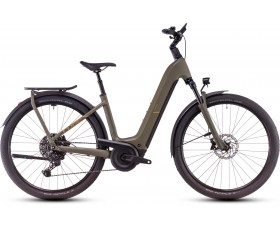 VELO URBAIN ELECTRIQUE CUBE KATHMANDU HYBRID PRO DUSTYOLIVE N GOLD EASY ENTRY 2025