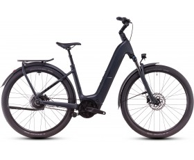 VELO URBAIN ELECTRIQUE CUBE KATHMANDU HYBRID COMFORT PRO NIGHT N CHROME EASY ENTRY 2025