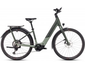 VELO URBAIN ELECTRIQUE CUBE KATHMANDU HYBRID C:62 SLT 400X STELLAR N ORIGANOGREEN EASY ENTRY