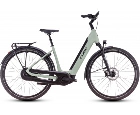 VELO URBAIN ELECTRIQUE CUBE SUPREME HYBRID COMFORT SLX 625 ALOEGREEN N BLACK EASY ENTRY 2025